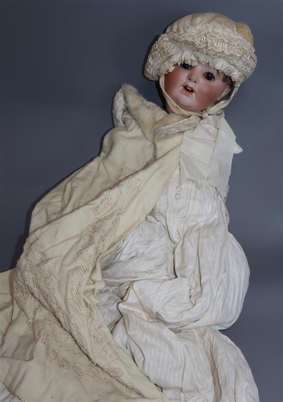 A German character bisque head baby height 16in.